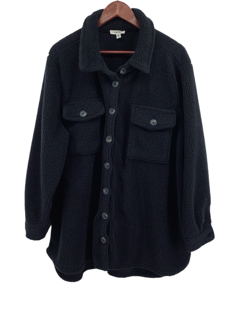 🐵 Como BluBlack Sherpa Button-Down Jacket, 3XL
